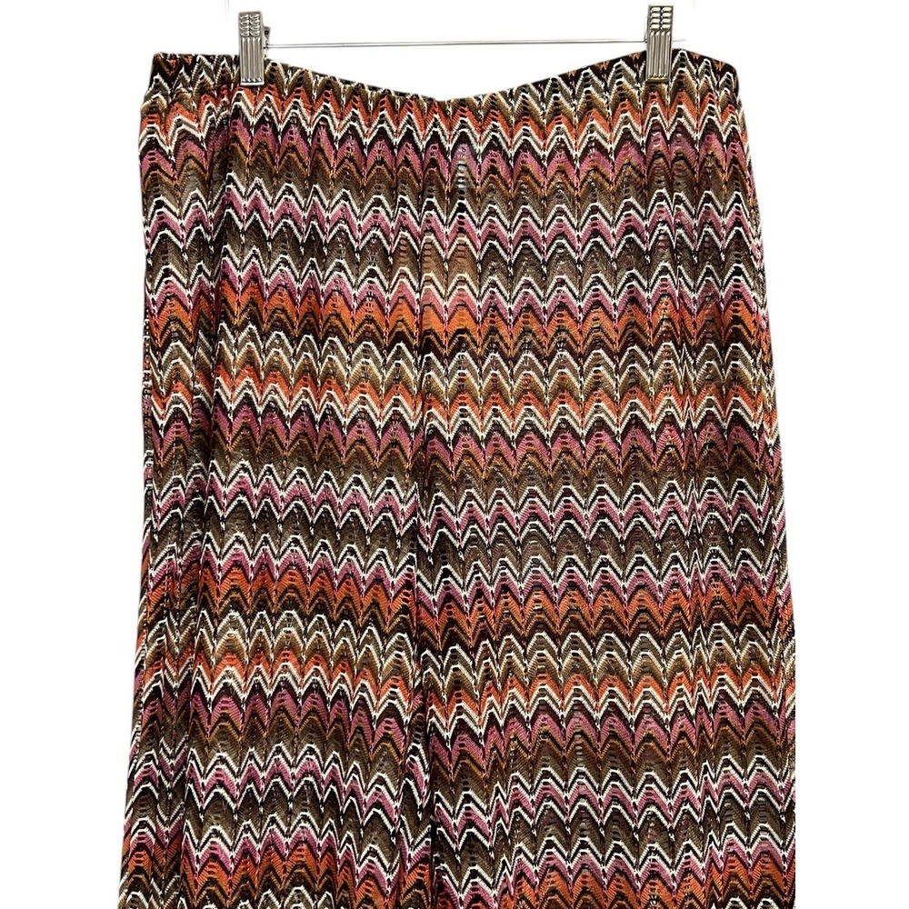 Shade & Shore Crochet Wide Leg Pants Women M Multicolor Zigzag Cover Up Beach - Picture 8 of 11